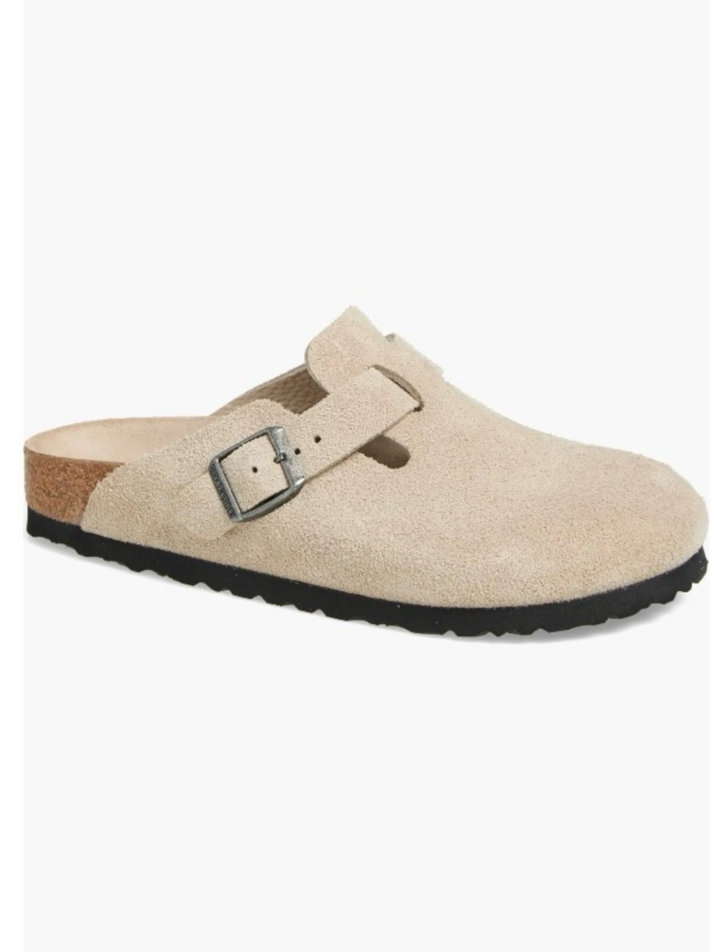 ‼️New Birkenstock Boston Beige Suede Soft Footbed clogs EU39